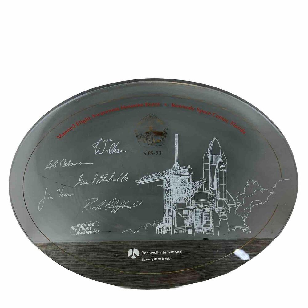 1992 Space Shuttle Discovery STS-53 Glass Plate Manned Flight Rockwell Kennedy